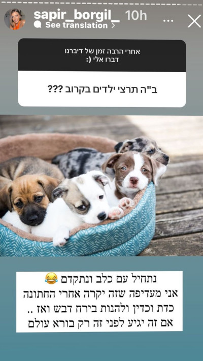 ספיר בורגיל בעקיצה נוספת לשי ושניר (צילום: צילום מסך אינסטגרם)