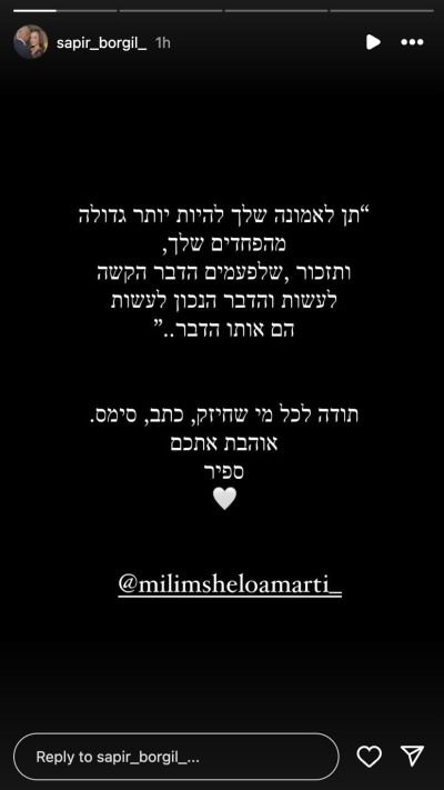 ספיר בורגיל בתגובה ראשונה לאחר החתונה של אחיה (צילום: צילום מסך מתוך האינסטגרם)