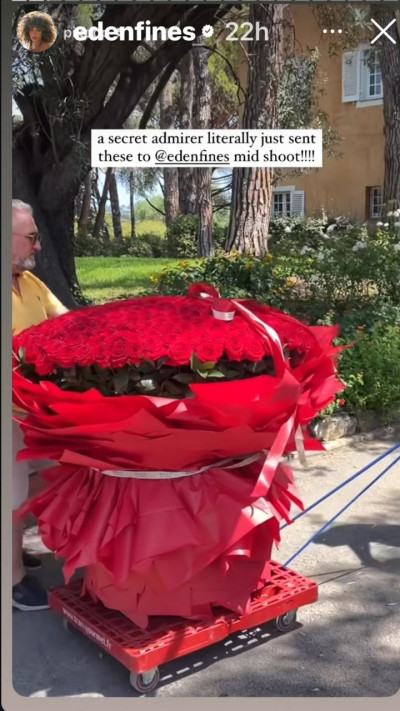 זר הפרחים שקיבלה עדן פינס (צילום: צילום מסך מתוך האינסטגרם)