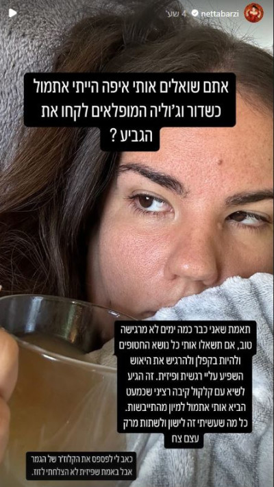 הסטורי של נטע ברזילי (צילום: צילום מסך אינסטגרם)
