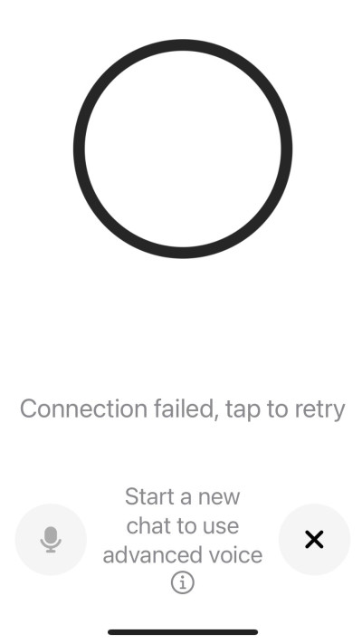 צ'אט GPT. מסך התקלה הנוכחית