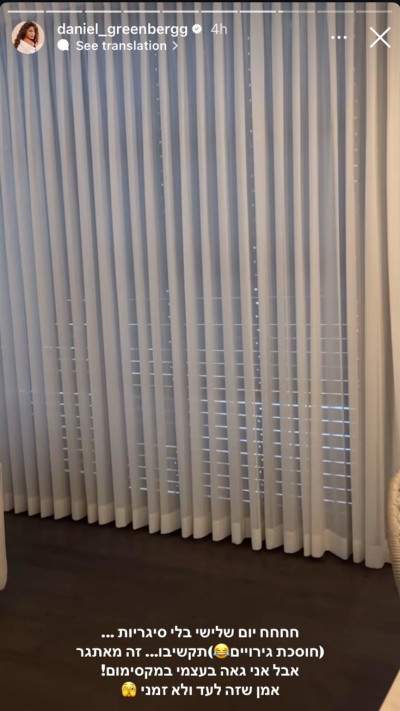 הסטורי של דניאל גרינברג (צילום: מתוך אינסטגרם)