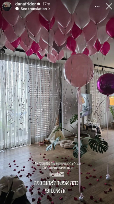 הסטורי של דנה פרידר (צילום: מתוך אינסטגרם)