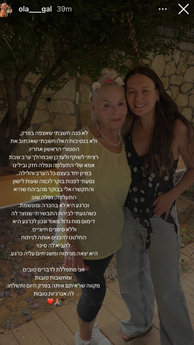 הסטורי של אולה (צילום: מתוך אינסטגרם)