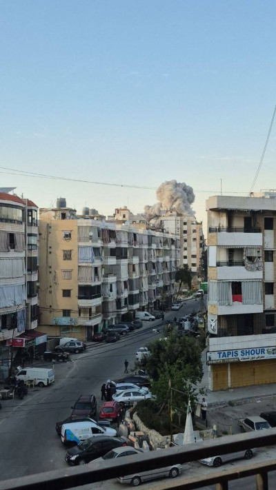 התקיפה בדאחייה שבביירות 27.04.25 (צילום: רשתות ערביות)