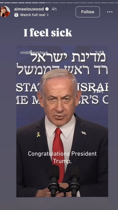 הסטורי של איימי לו ווד (צילום: מתוך אינסטגרם)