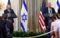 נתניהו וטראמפ במסיבת העיתונאים (צילום: רויטרס)
