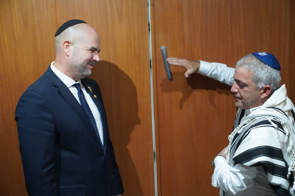 The home mezuzah of the murdered 7/10 was placed in the New Israel Embassy