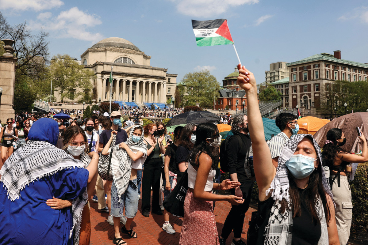 Renewable protest: Pro-Palestinians have taken over a building at the University of Columbia