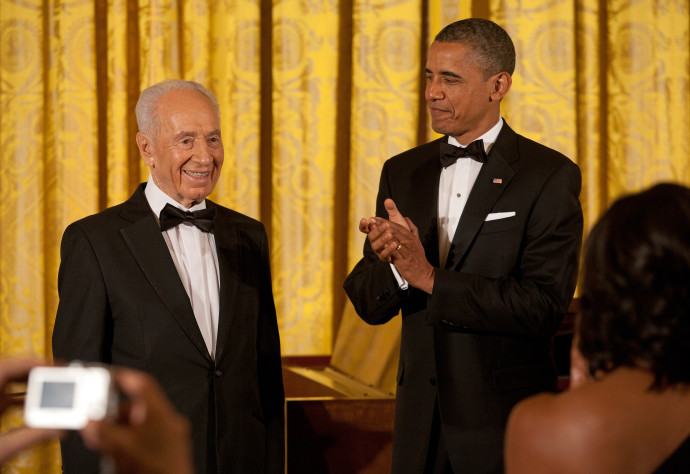 שמעון פרס, ברק אובמה (צילום: Getty images)