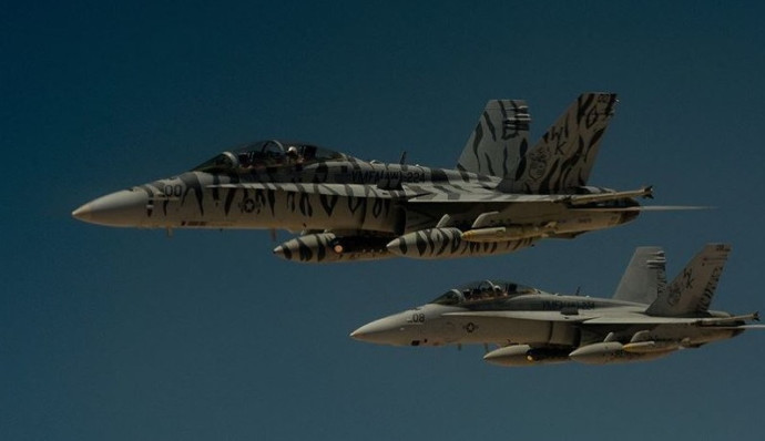 מטוסי קרב אמריקאים בסוריה (צילום: טוויטר)