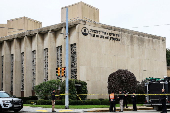 בית הכנסת בפיטסבורג בו התבצע מסע הירי (צילום: רויטרס)