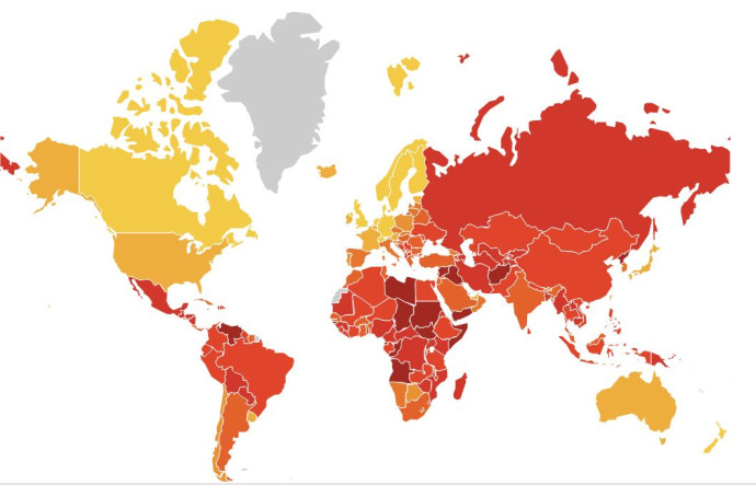 מדד השחיתות העולמי (צילום: מסך)