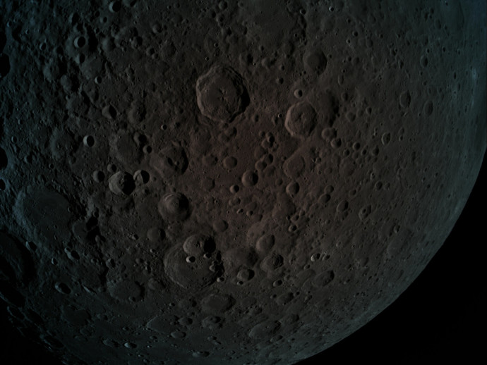 הירח כפי שהוא נראה מהחללית הישראלית "בראשית" (צילום: בראשית)