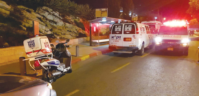 זירת פיגוע הדריסה בירושלים (צילום: דוברות מד"א)