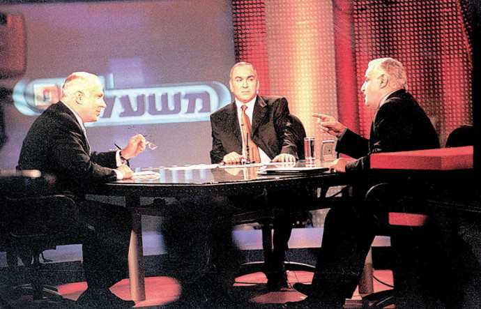 העימות בין בנימין נתניהו לאיציק מרדכי בבחירות 1999 (צילום: אלי דסה)