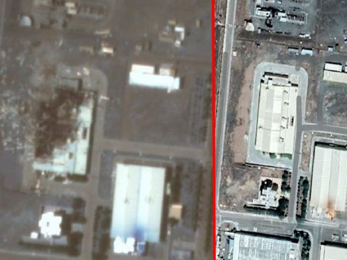 זירת הפיצוץ בכור בנתנז (צילום: רשתות ערביות)