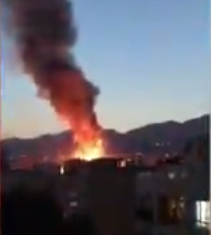 Explosion près de Téhéran (Photo : capture d'écran Twitter)