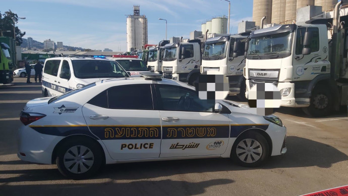זירת התאונה בחיפה (צילום: דוברות המשטרה)