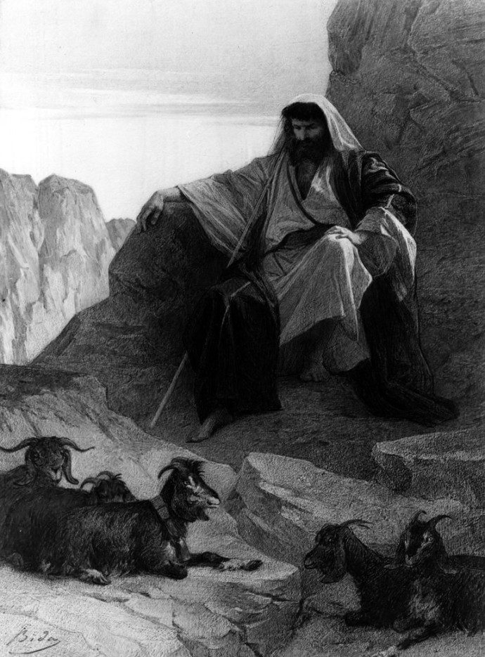 משה רבנו, רועה צאן. ציור: Alexandre Bida (צילום: ללא)
