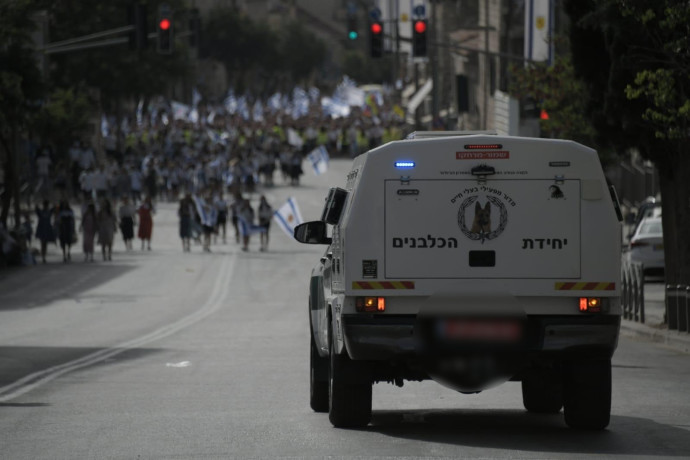 המשטרה בצעדת הדגלים בירושלים (צילום: דוברות המשטרה)