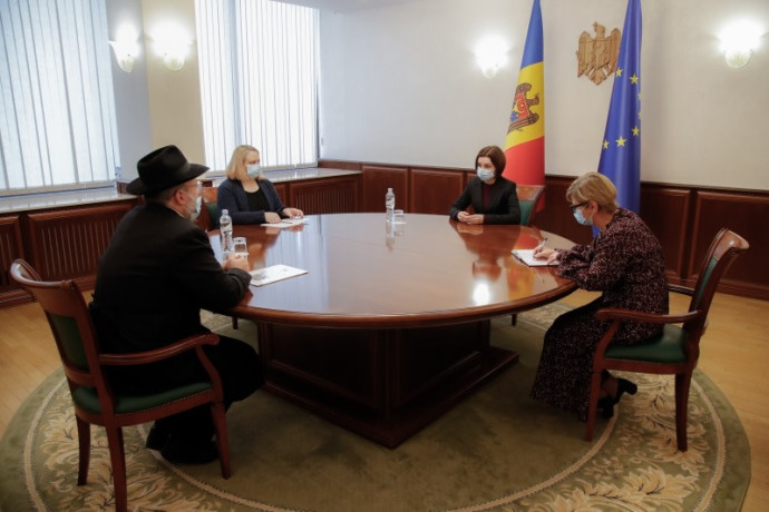 פגישת נשיאת מולדובה עם ראש הקהילה היהודית (צילום: הקהילה היהודית במולדובה)
