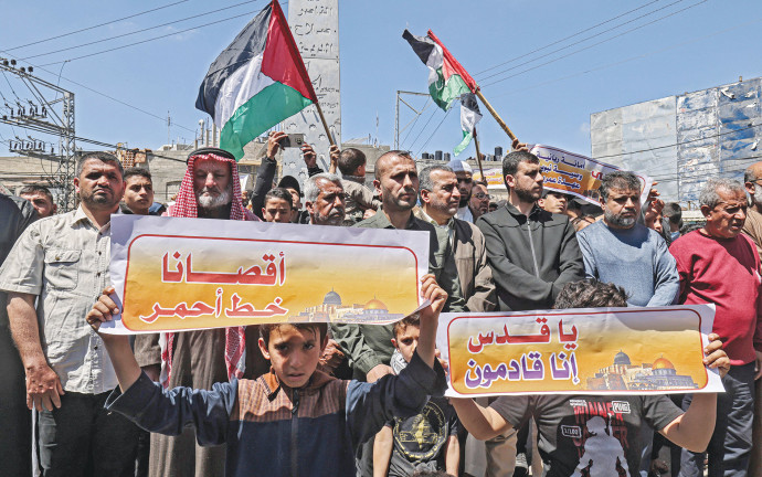 עצרת חמאס בחאן יונס (צילום: SAID KHATIB/AFP via Getty Images)