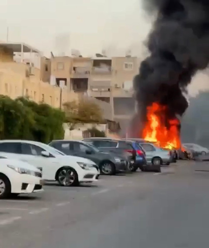 תיעוד מהשריפה בקריית ים