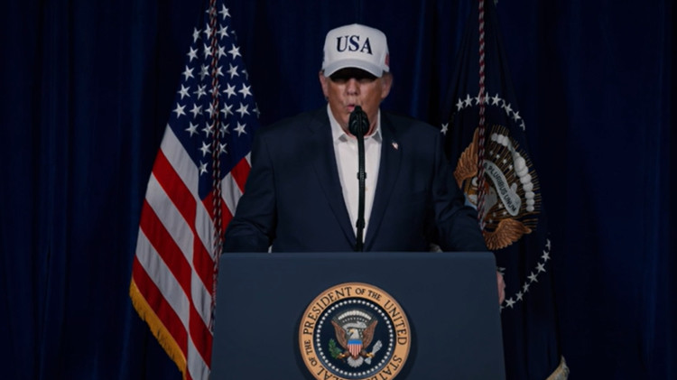 דונלד טראמפ בהצהרה על התקיפה באיראן (צילום: צילום מסך מהרשת החברתית של דונלד טראמפ)