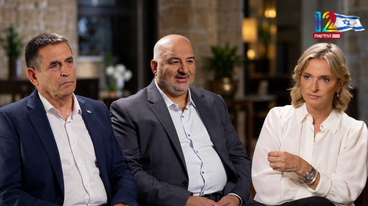 דנה ויס, מנסור עבאס, יואב סגלוביץ (צילום: צילום מסך ערוץ 12)