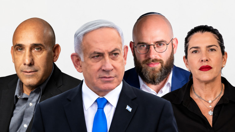 בנימין נתניהו והמשוריינים החדשים (צילום: חיים גולדברג פלאש 90,דוברות הליכוד,בינה מלאכותית,רמי זרנגר)