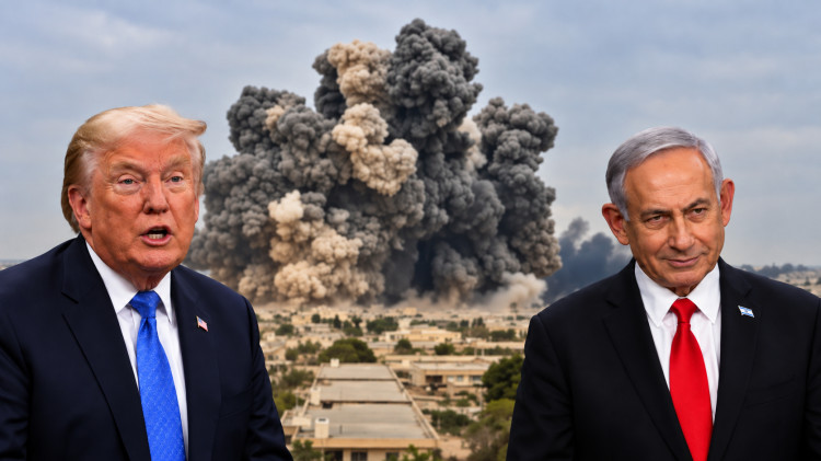 בנימין נתניהו ודונלד טראמפ על רקע תקיפה באיראן (צילום: רויטרס,רשתות ערביות)