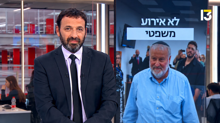 רביב דרוקר במונולוג על חקירת מנדלבליט במשפט נתניהו (צילום: צילום מסך ערוץ 13)