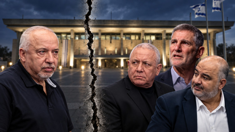 אביגדור ליברמן, גדי איזנקוט, יאיר גולן, מנסור עבאס (צילום: אוראל כהן, פלאש 90,בינה מלאכותית)