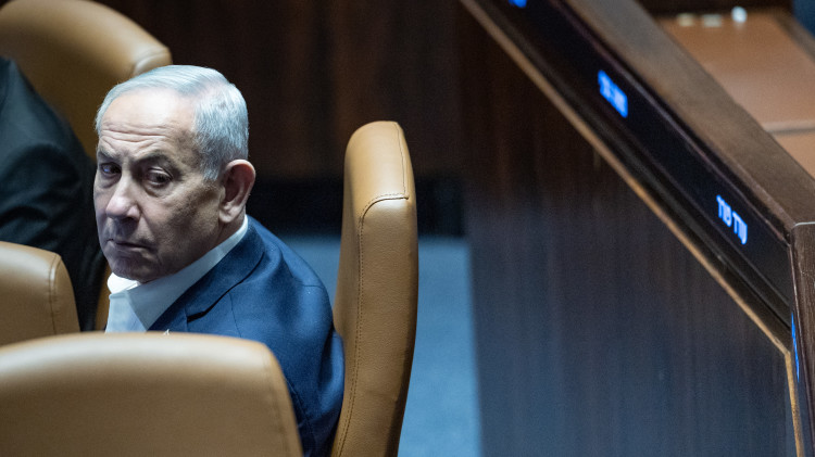 בנימין נתניהו בישיבת הכנסת (צילום: יונתן זינדל פלאש 90)