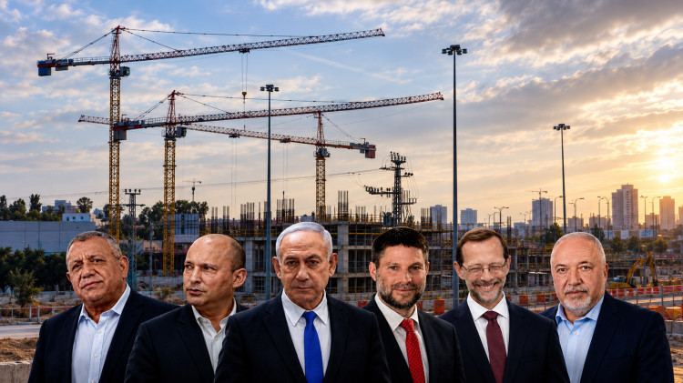 נדל"ן, ליברמן, פייגלין, סמוטריץ', נתניהו, בנט, איזנקוט (צילום: אבשלום ששוני,פלאש 90,יוסי אלוני פלאש 90,בינה מלאכותית)