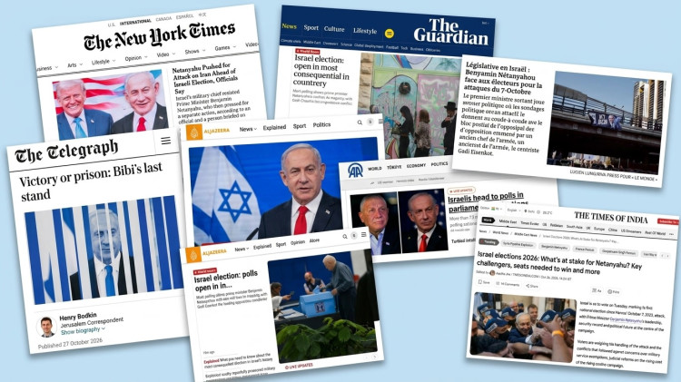 כותרות העולם מסקרות את הבחירות בישראל (צילום: צילום מסך)