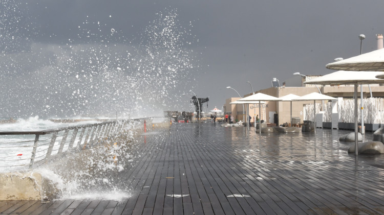 נמל תל אביב לקראת הסופה (צילום: אבשלום ששוני)