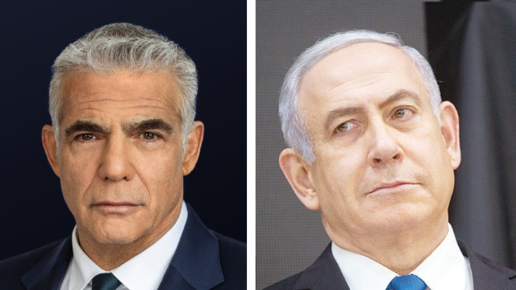 בנימין נתניהו, יאיר לפיד (צילום: מרים אלסטר, פלאש 90,באדיבות יש עתיד)