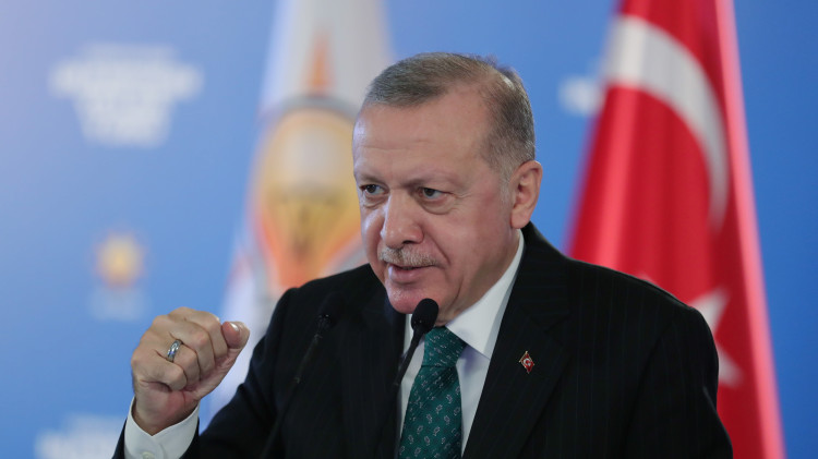 נשיא טורקיה, ארדואן במהלך כנס באנקרה 3 בפברואר 2021 (צילום: רויטרס)