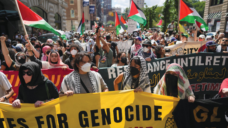 הפגנה פרו פלסטינית בניו יורק (צילום: רויטרס)
