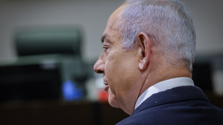 בנימין נתניהו בבית המשפט (צילום: חיים גולדברג פלאש 90)