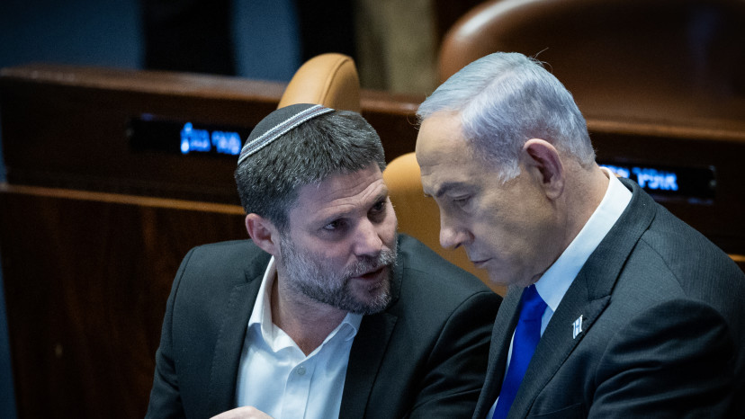 בנימין נתניהו ובצלאל סמוטריץ' (צילום: יונתן זינדל, פלאש 90)