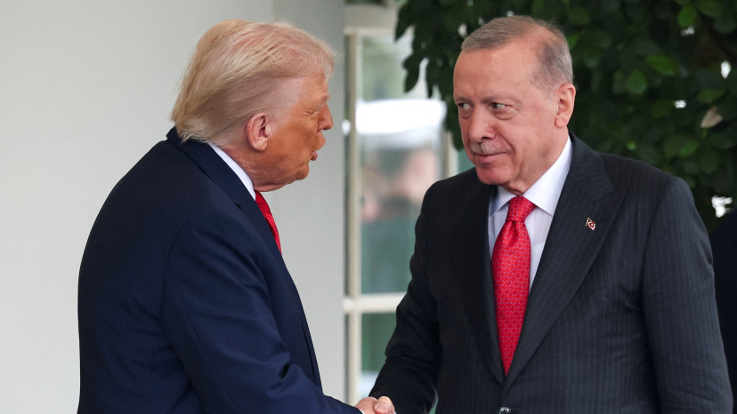 רג'פ טאיפ ארדואן ודונלד טראמפ בבית הלבן (צילום: רויטרס)