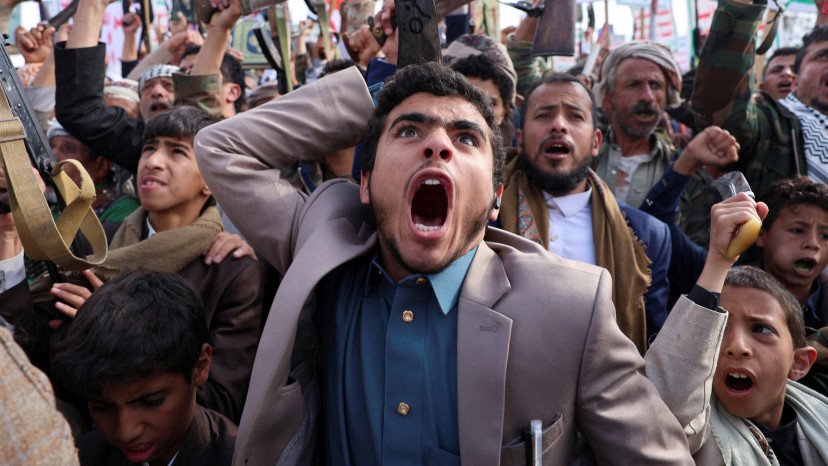 עצרת של החות'ים (צילום: רויטרס)