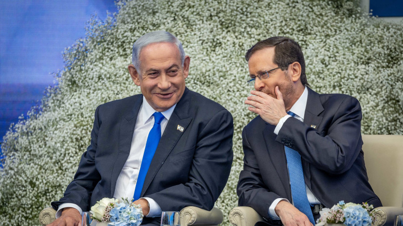 יצחק הרצוג, בנימין נתניהו (צילום: יונתן זינדל, פלאש 90)