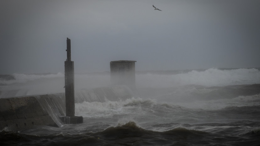 סערה בנמל תל אביב  (צילום: בן קלמר, פלאש 90)