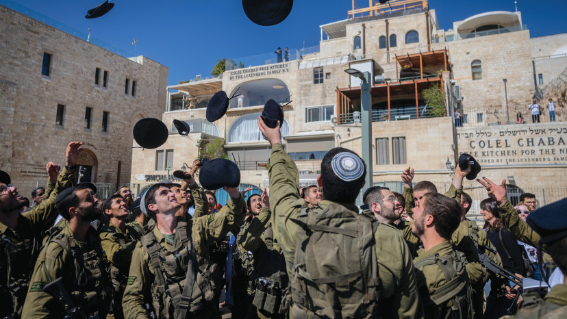 לוחמים חרדים חטיבת החשמונאים בכותל 2025 (צילום: חיים גולדברג פלאש 90)