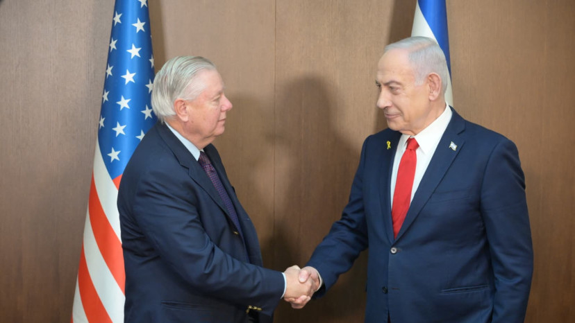 בנימין נתניהו ולינדזי גרהאם (צילום: עמוס בן גרשום לע"מ)