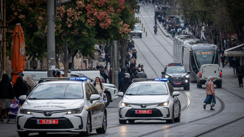 ניידות משטרה בירושלים (צילום: נתי שוחט פלאש 90)